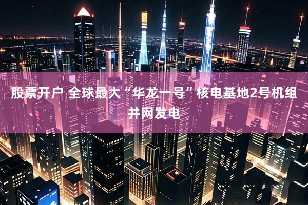 股票开户 全球最大“华龙一号”核电基地2号机组并网发电