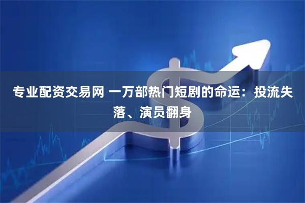专业配资交易网 一万部热门短剧的命运：投流失落、演员翻身